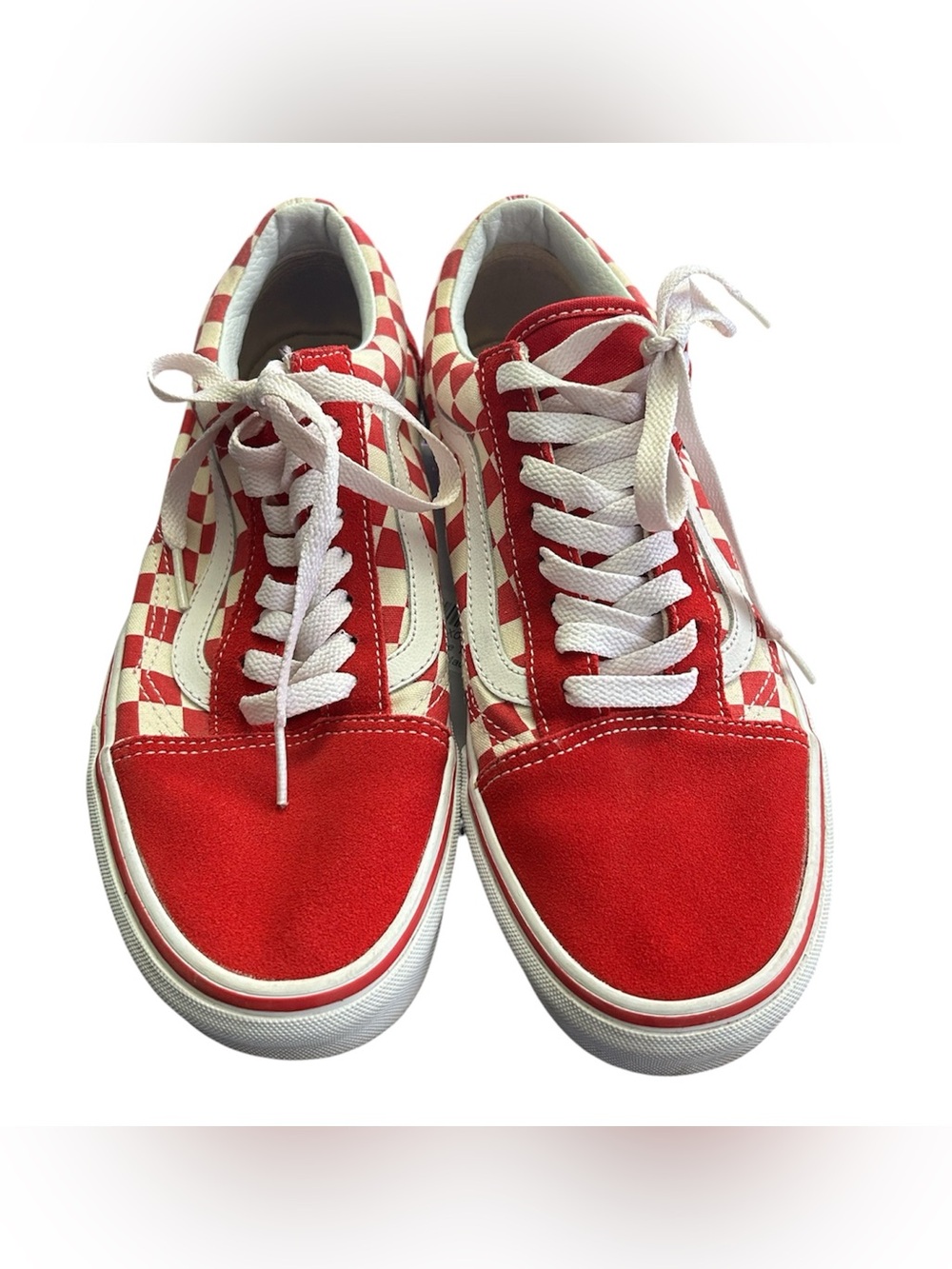 Vans Old School Checkerboard Shoe in Racing Red/White Skater